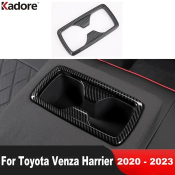 Arka Sıra Su Bardağı Tutucu krom çerçeve Trim Çerçeve Toyota Venza Harrier İçin 2020 2021 2022 2023 Karbon Araba İç Aksesuarları