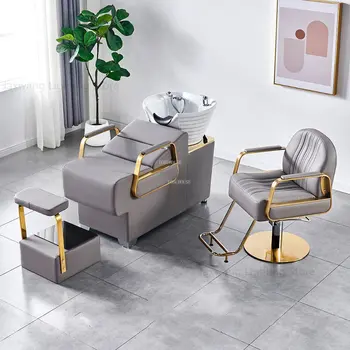 Işık lüks Salon mobilya paslanmaz çelik berber sandalyeleri güzellik Salonu moda kuaför sandalyesi eğlence kaldırma döner sandalye