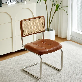 Ergonomik kamış örgü yemek sandalyesi İskandinav Koltuk Ofis Salonu yemek sandalyeleri Accent Mobil Açık Çocuk Koltukları Tasarım Mobilya GG