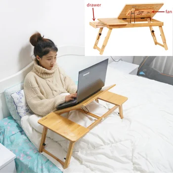 Dizüstü bilgisayar masası Taşınabilir Ayarlanabilir Katlanabilir Bilgisayar Masaları Dizüstü Tutucu tv yatak PC Lapdesk Masa Standı Mouse Pad İle HY