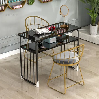 Modern Minimalist Tırnak Masaları Salon Mobilyaları İskandinav manikür masaları Sandalye Basit Tek Çift Profesyonel Tırnak masası Masa Z