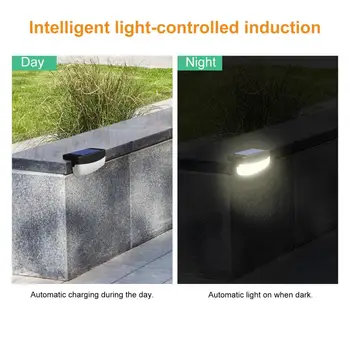 Açık ışıklı çit Pratik basit kurulum ışık sensörü ile LED Güneş merdiven lambası açık ışıklı çit Bahçe Malzemeleri