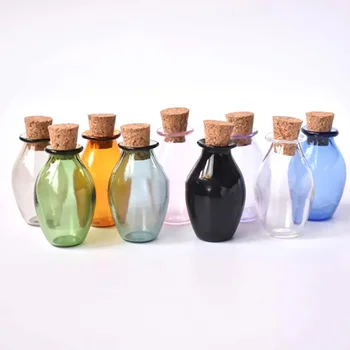 Mini Cam Şişeler Mantar Tıpa Küçük Boş Cam mantarlı şişe Dekoratif Dilek Cam Kavanoz Düğün Tatil Kapları Zanaat
