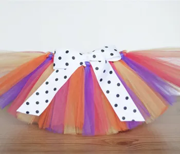 Renkli Kızlar Etek Bebek 100 % El Yapımı Tül Bale Pettiskirt Tutu Nokta Şerit Yay Çocuklar Doğum Günü Partisi Etekler Giysi