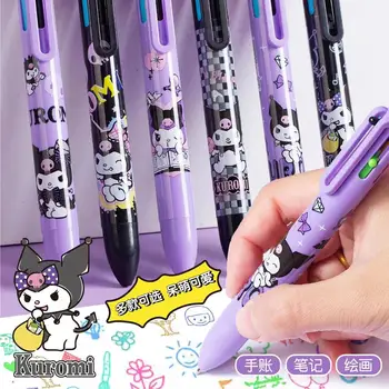 Sanrio Kuromi Serisi 6 renkli Tükenmez Kalemler Basın Tükenmez Kalem Öğrencileri Karikatür Tükenmez Kalem Ofis Kırtasiye