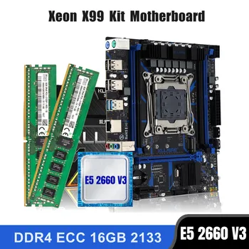 Kllisre X99 anakart combo kiti seti LGA 2011-3 Xeon E5 2660 V3 CPU DDR4 16 GB (2 ADET 8G) 2133 MHz ECC Bellek