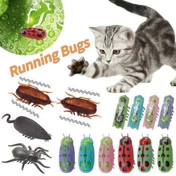 Elektrikli Böcek Oyuncaklar Kedi Mini Hamamböceği Tasarım Otomatik Titreşim Kaçış Oyuncak İnteraktif Oyuncak Eğitim Kedi Oyuncak Aksesuarı