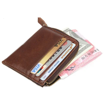 2023 Retro Hakiki Deri bozuk para cüzdanı Kadın Erkek Rfıd Moda Mini Kısa Fermuar Çok Fonksiyonlu Küçük Para kredi kartı cüzdanı