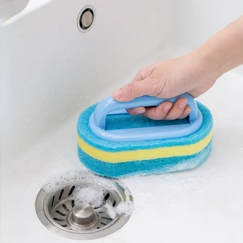 Mutfak süngeri Silin Saplı Temizleme Fırçası banyo fayansı Cam Temizleme Süngeri Kalınlaşma Leke Çıkarıcı Temiz Fırça