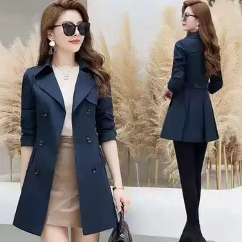 Rüzgarlık Kadın Kore Tarzı Sonbahar Bahar Zarif Ince Moda Mont Ceket Siper Kadın Palto rahat giyim X143