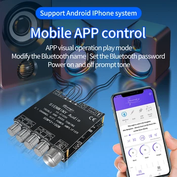 2.1 Kanal Bluetooth güç amplifikatörü Kurulu 50WX2 + 100W Subwoofer DIY Kablosuz Hoparlörler AMP Kurulu AUX Ses Girişi