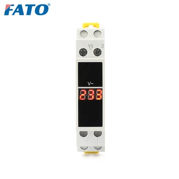 FATO Din Ray Dağı Tek Fazlı Gerilim Metre Ac 80-500V Mini Modüler Voltmetre Ölçer Göstergesi LED dijital ekran Dedektörü